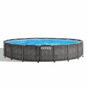 Intex 549x122 Cm Round Above Ground Pool Prism Frame Greywood