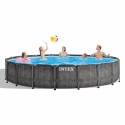 Intex 549x122 Cm Round Above Ground Pool Prism Frame Greywood