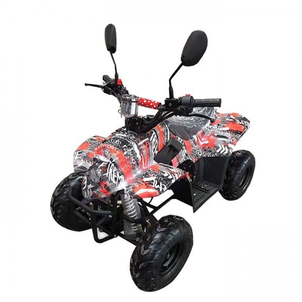 Myts 110cc  ATV Off Road Fuel Quad Bike Black And Red Camouflage