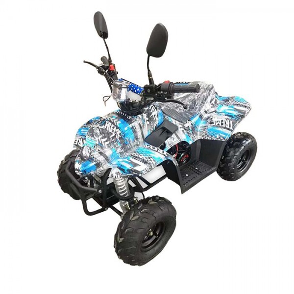 Myts 110cc  ATV Off Road Fuel Quad Bike Black And Blue Camouflage