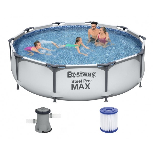 Bestway 10' x 30"/3.05m x 76cm Steel Pro Frame Pool Set