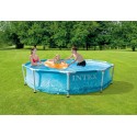 Intex 3.05m x 76cm Beachside Metal Frame Pool Round with Filter Pump