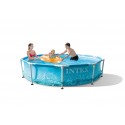 Intex 3.05m x 76cm Beachside Metal Frame Pool Round with Filter Pump