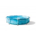 Intex 3.05m x 76cm Beachside Metal Frame Pool Round with Filter Pump