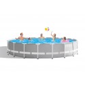 Intex (6.10m x 1.32m)  Prism Frame Pool Round with Filter Pump