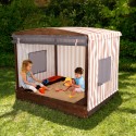 Kidkraft Cabana Sandbox - Beige & White Stripes