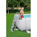 Bestway 18' x 9' x 48"/5.49m x 2.74m x 1.22m Power Steel Rectangular Frame Pool Set