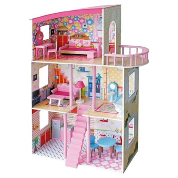 Wooden Contemporary Style Girls Doll House