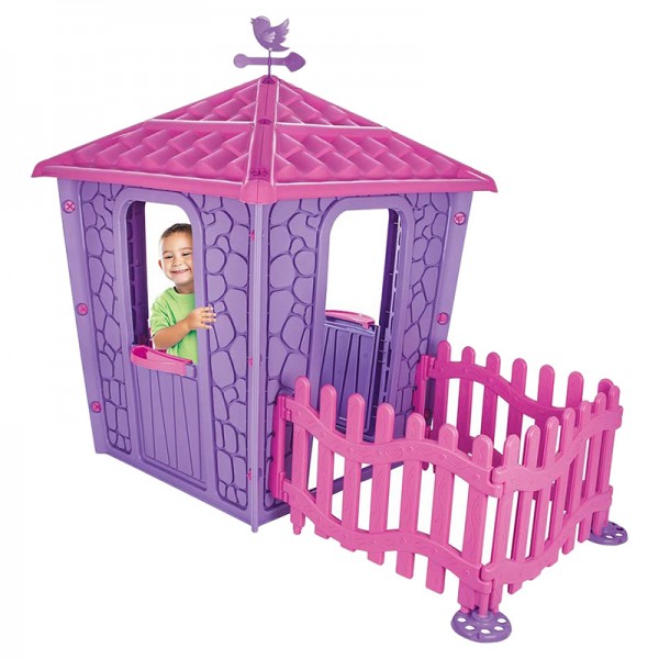 Amethyst Stone House w/ Fence - Purple